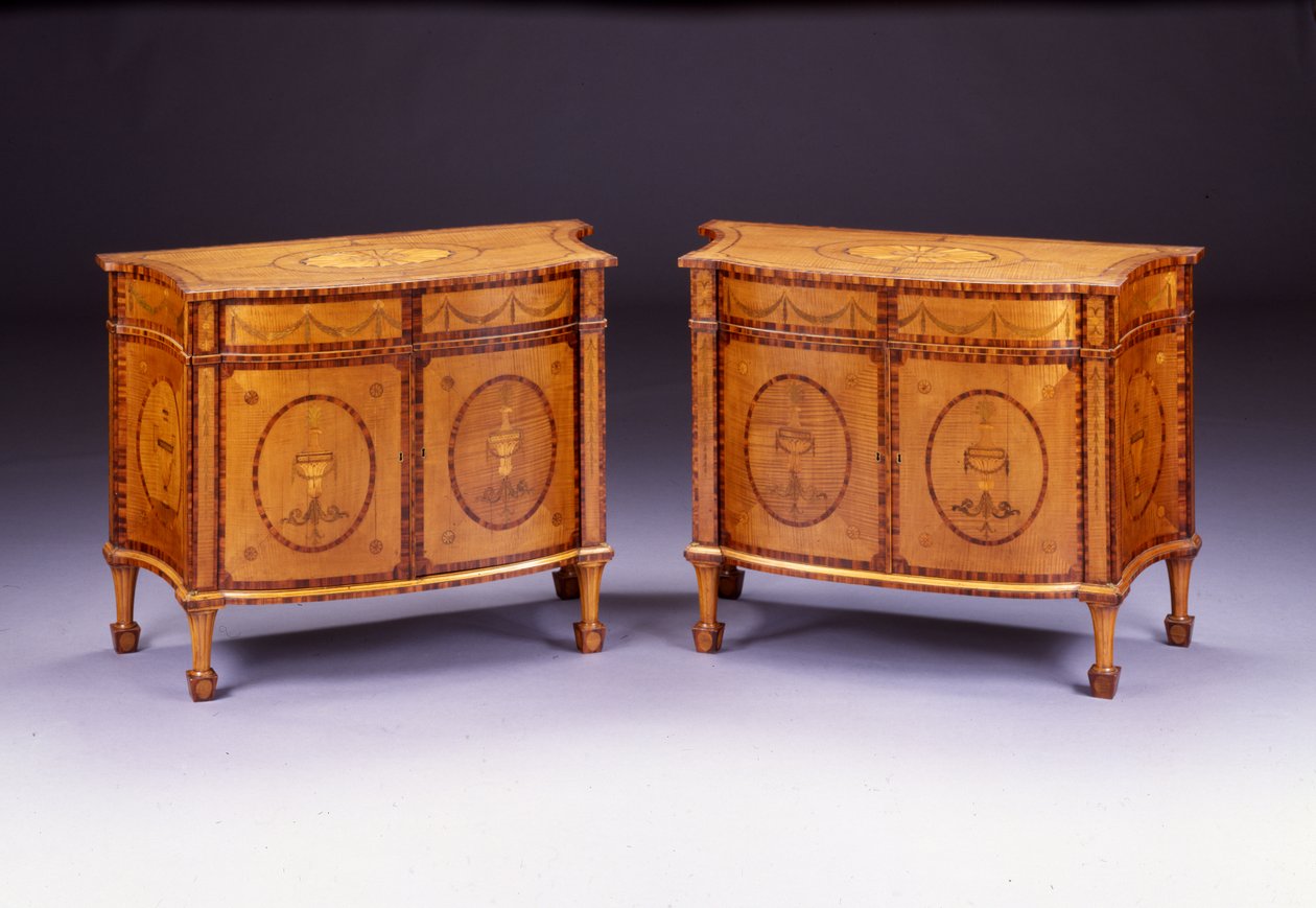 George III komodin çifti (harewood ve kingwood) by Thomas Chippendale