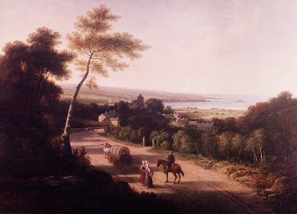 Napoli yakınlarındaki köylülerle manzara by Thomas Christopher Hofland