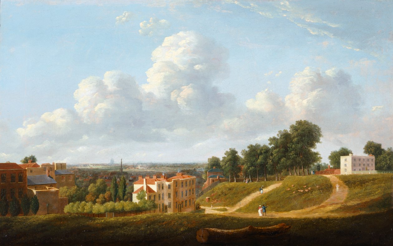 1824'ten sonra Hyde Vale'e bakan Crooms Tepesi'nin görünümü (tuval üzerine yağlı boya) by Thomas Christopher Hofland