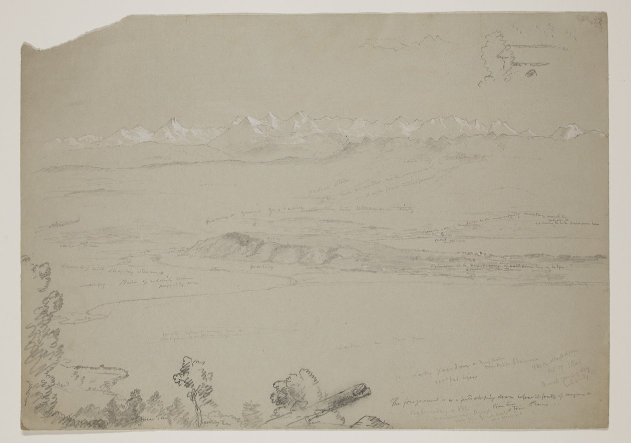 Muri Simmental, mu Busuwisi, 1841 (ikaramu yazamuye hamwe na gouache ku mpapuro) ki by Thomas Cole