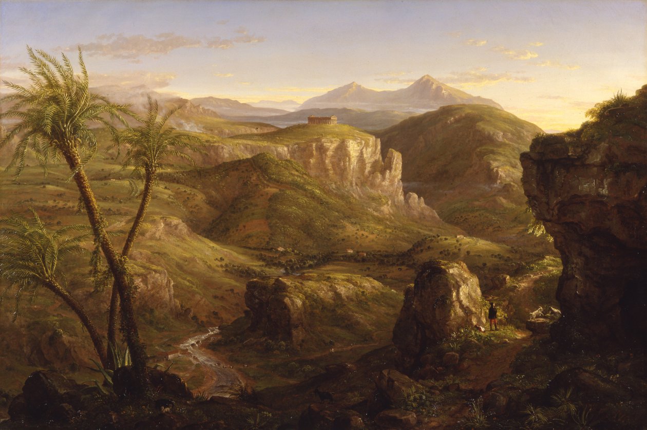 Vale ve Segesta Tapınağı, Sicilya, 1844 by Thomas Cole
