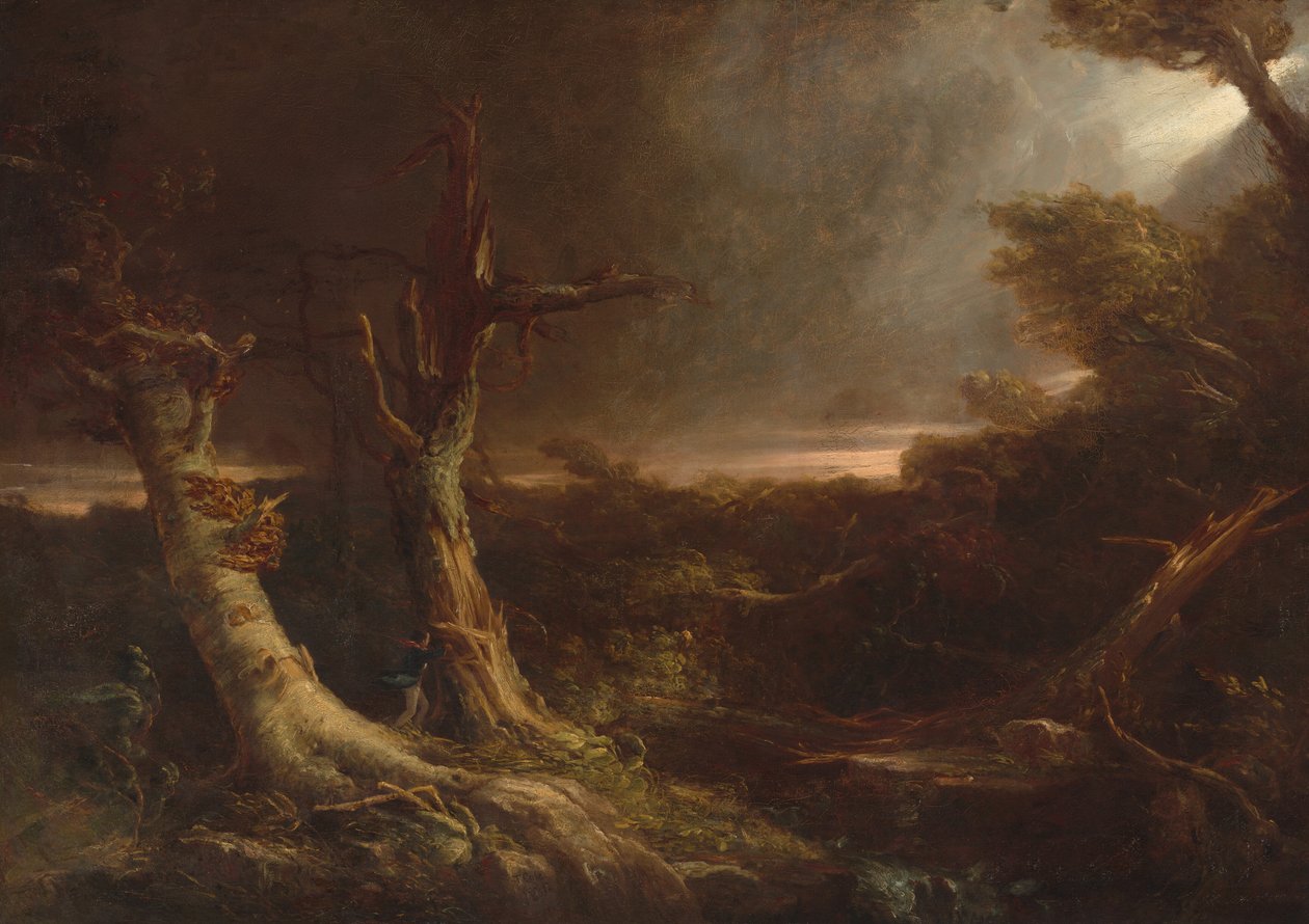 Bir Amerikan Ormanında Tornado, 1831. by Thomas Cole