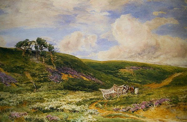 Arabalı Manzara (kağıt üzerine sulu boya) by Thomas Collier
