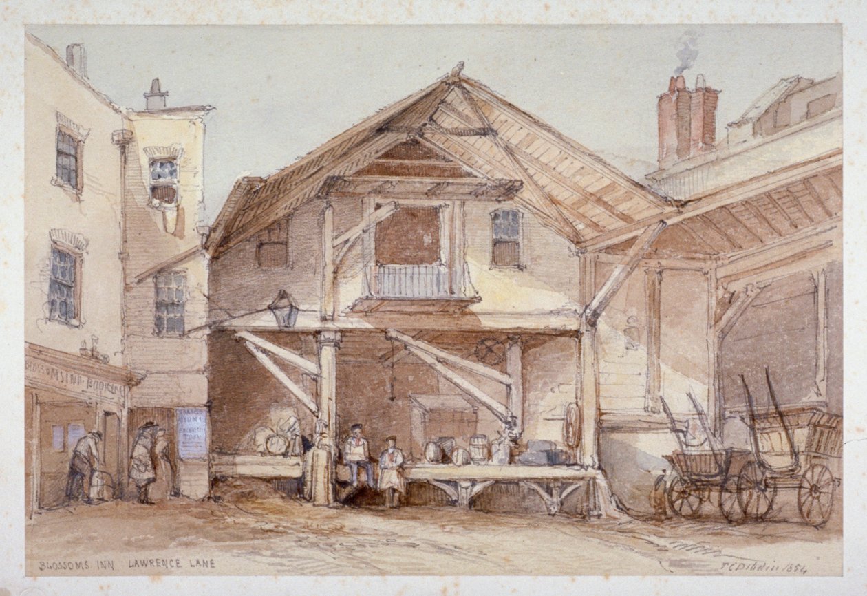 Blossoms Inn, Lawrence Lane, Londra Şehri, 1854. by Thomas Colman Dibdin
