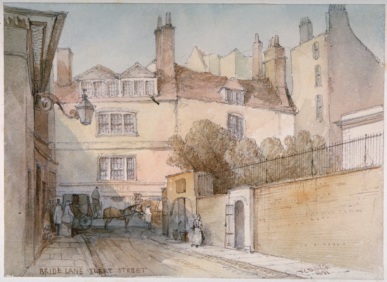 Bride Lane, Londra Şehri, 1851 by Thomas Colman Dibdin