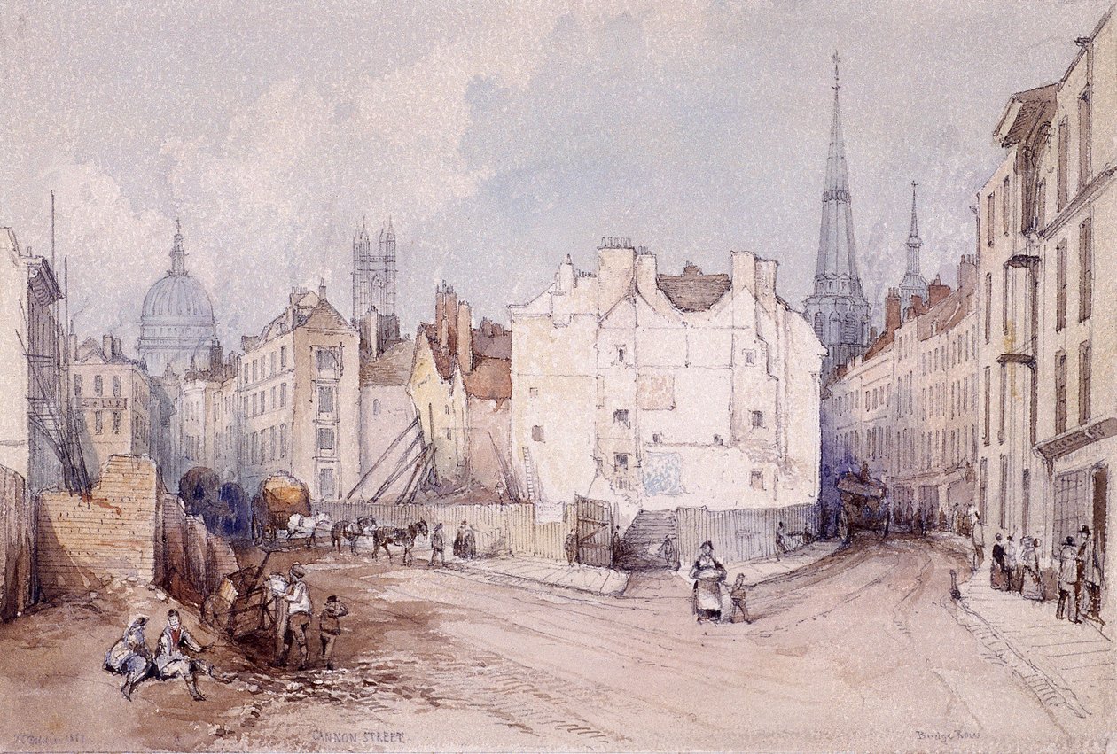 Cannon Caddesi, Londra, 1851 by Thomas Colman Dibdin