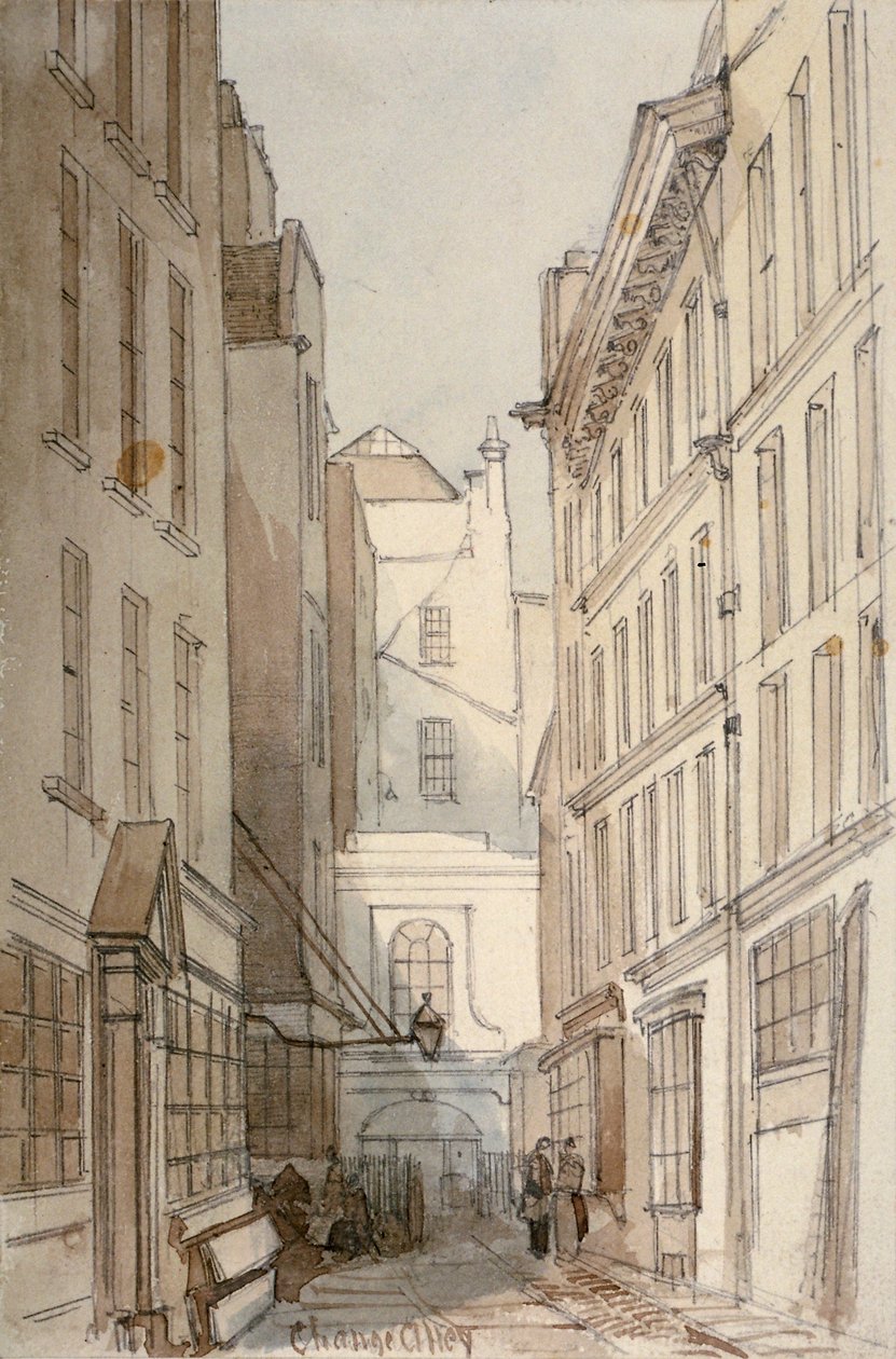 Change Alley, Londra Şehri, 1850 by Thomas Colman Dibdin