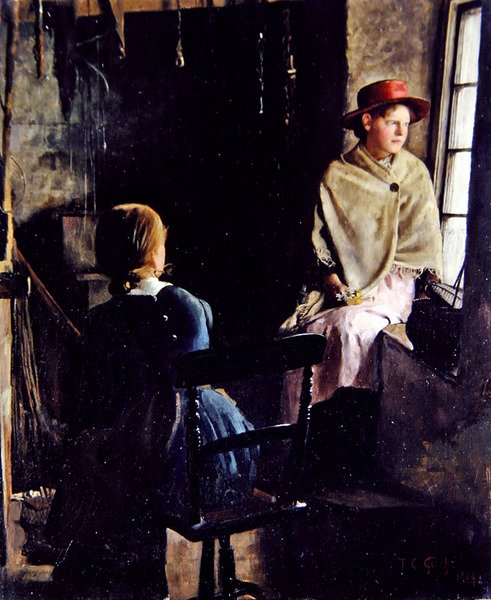 Bir Kulübe İçi, Newlyn (1884 (tuval üzerine yağlı boya) by Thomas Cooper Gotch