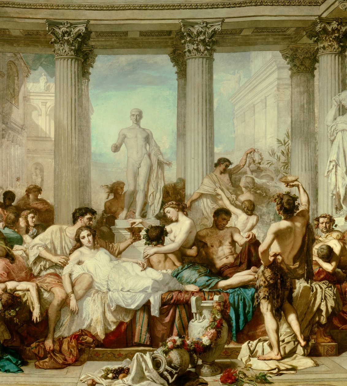 Detay: The Romans of Decadence, Thomas Couture (1815-1879) tablosu by Thomas Couture