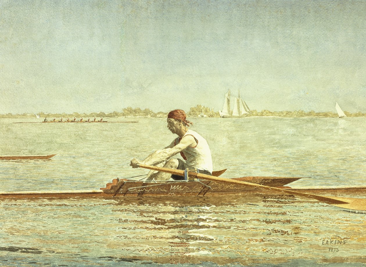 John Biglin Tek Kafatasında, 1873 by Thomas Cowperthwait Eakins