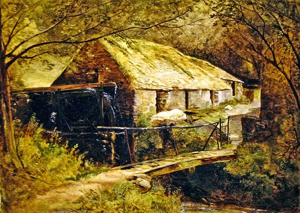 Dolgelly Mill, Kuzey Galler (tuval üzerine yağlı boya) by Thomas Creswick