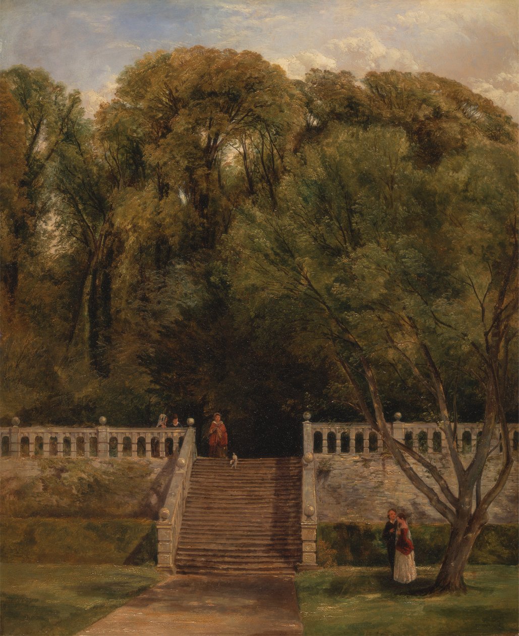 Haddon Hall, Derbyshire'daki Terasta by Thomas Creswick