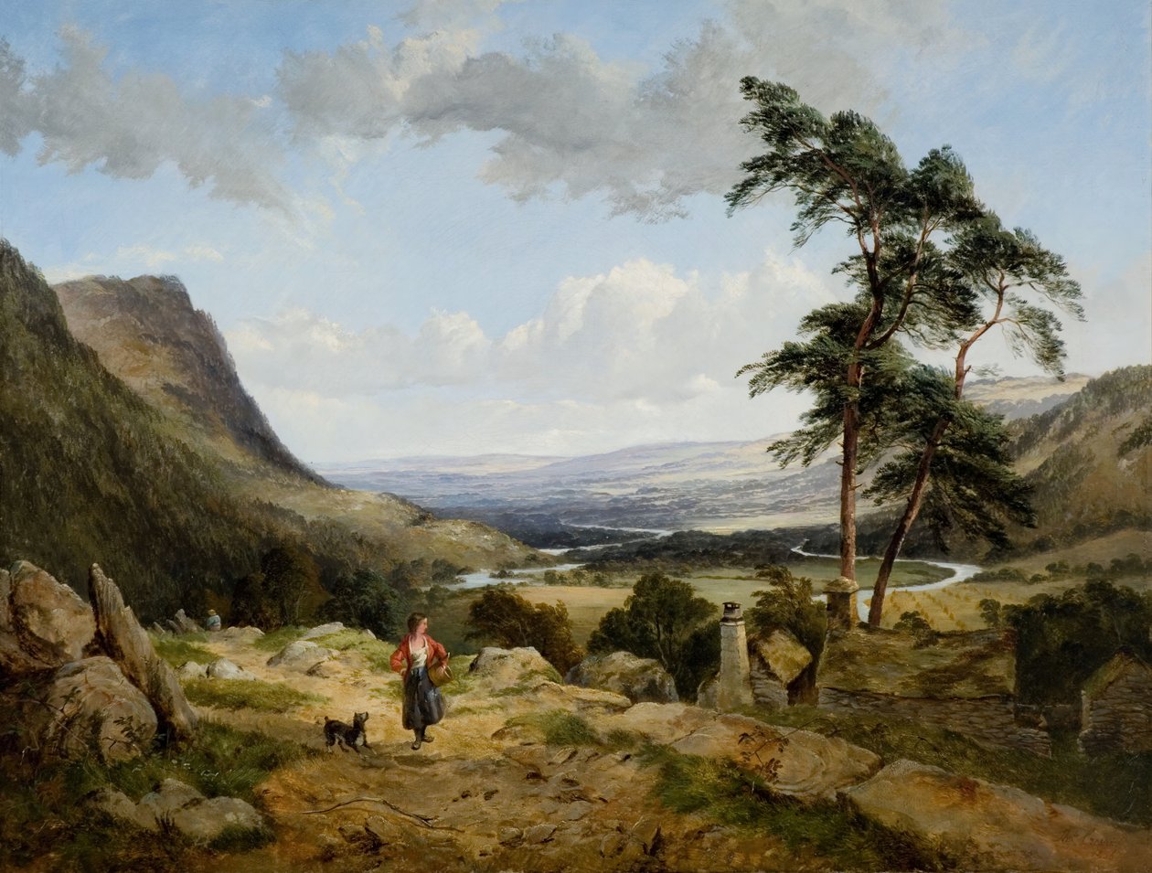 Llangollen Vadisi, Kuzey Galler, 1856. by Thomas Creswick