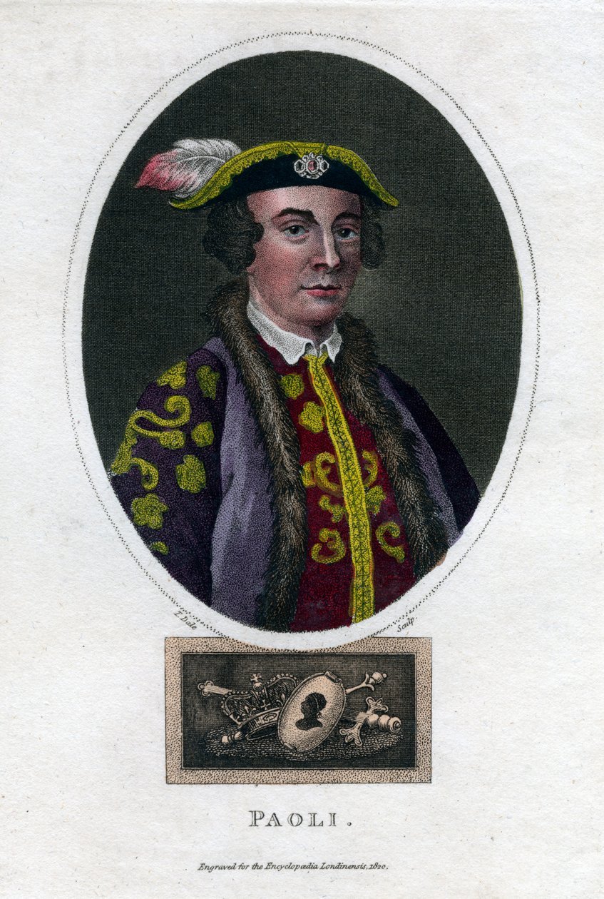 Pascal Paoli, 18. yüzyıl Korsikalı generali ve vatansever, 1820. by Thomas Dale