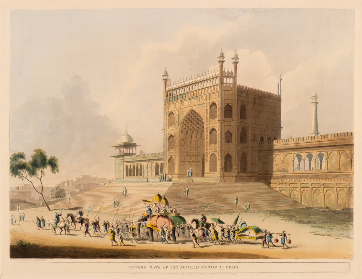 Jummah Musjid, Delhi Doğu Kapısı by Thomas Daniell