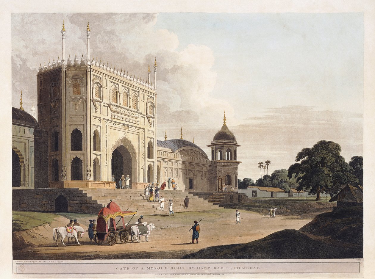 Hafız Ramut tarafından yaptırılan bir caminin kapısı, Pillibeat, 1825-1826 by Thomas Daniell