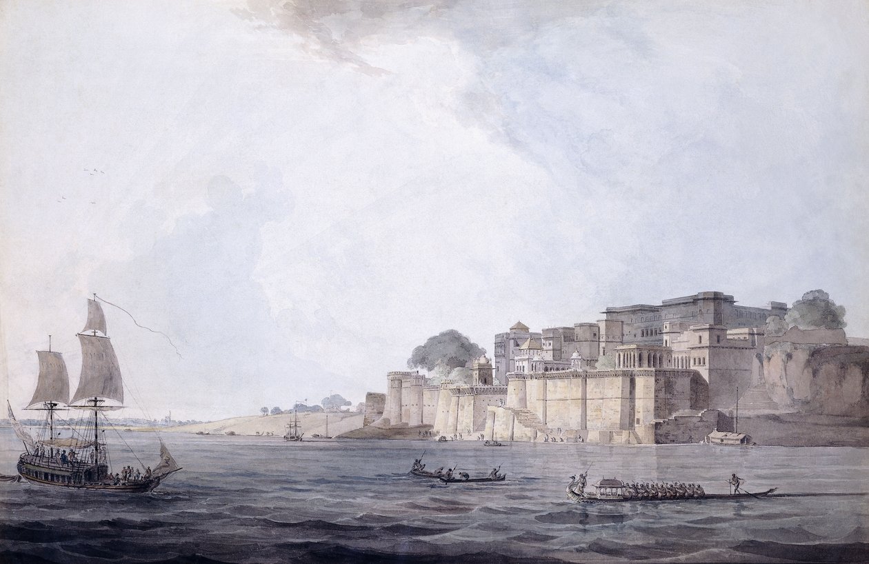 Ramnagar, Yakın Benares [Varanasi], Uttar Pradesh, c. 1788-9 by Thomas Daniell