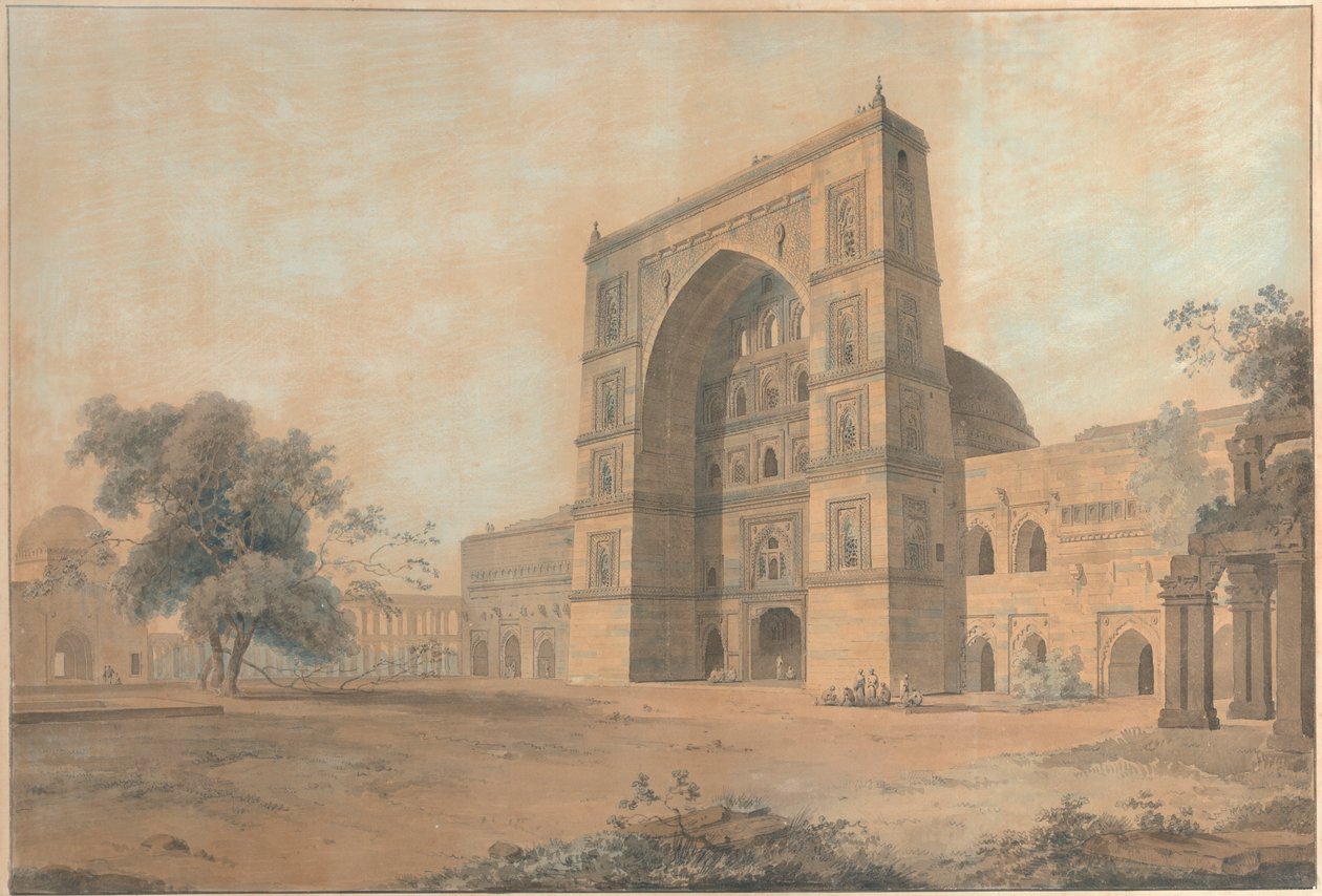 Sultan Hussain Sherki Tarafından Yaptırılan Juanpore Camii | Aralık 1789'da çekildi by Thomas Daniell
