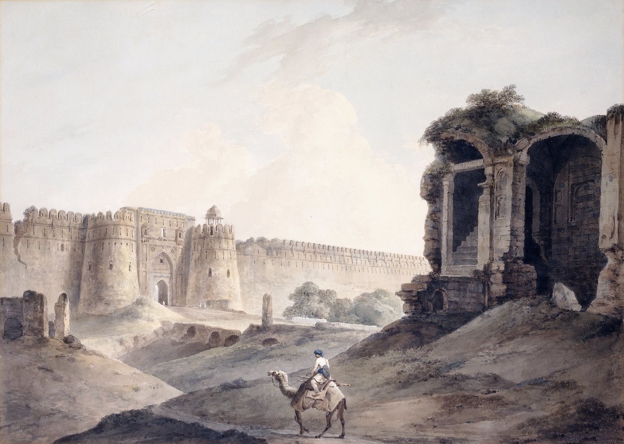 Purana Quila, Delhi, by Thomas Daniell