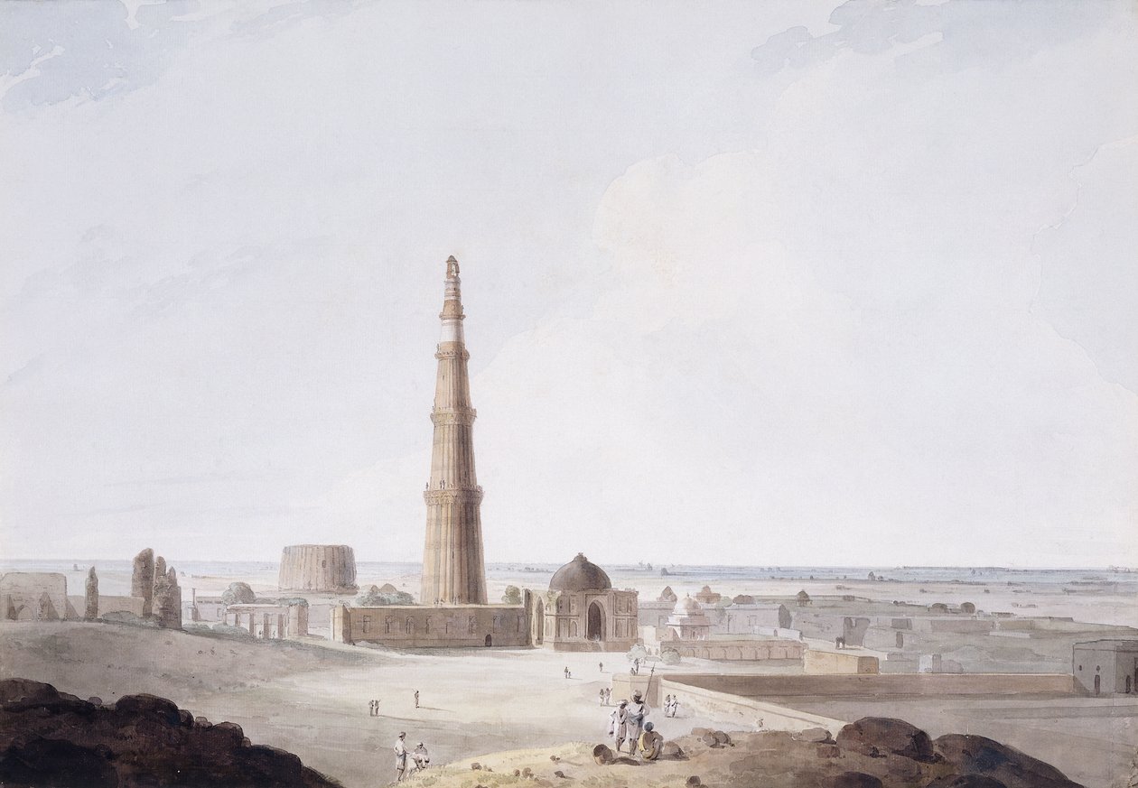 Kutub Minar, Delhi, c. 1789 by Thomas Daniell