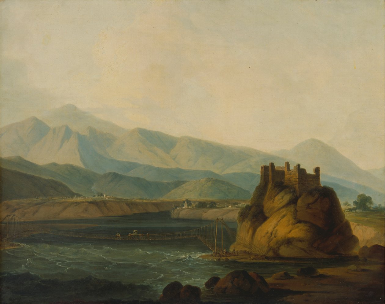 Serinagur'daki Halat Köprü by Thomas Daniell