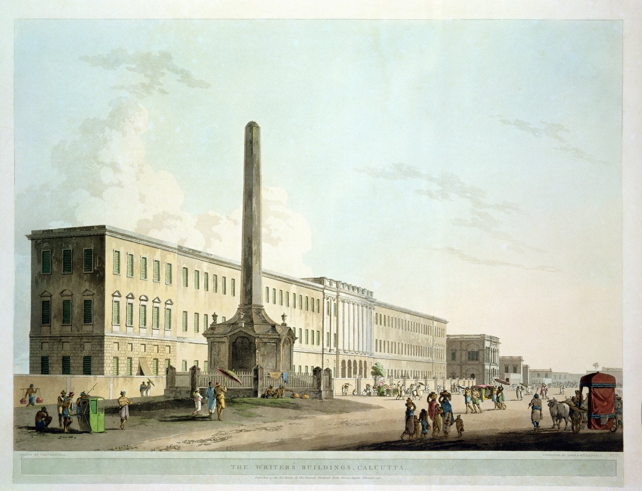 Yazarların Binaları, Kalküta, Thomas (1749-1840) ve William Daniell (1769-1837), 1798 tarafından kazınmış 
