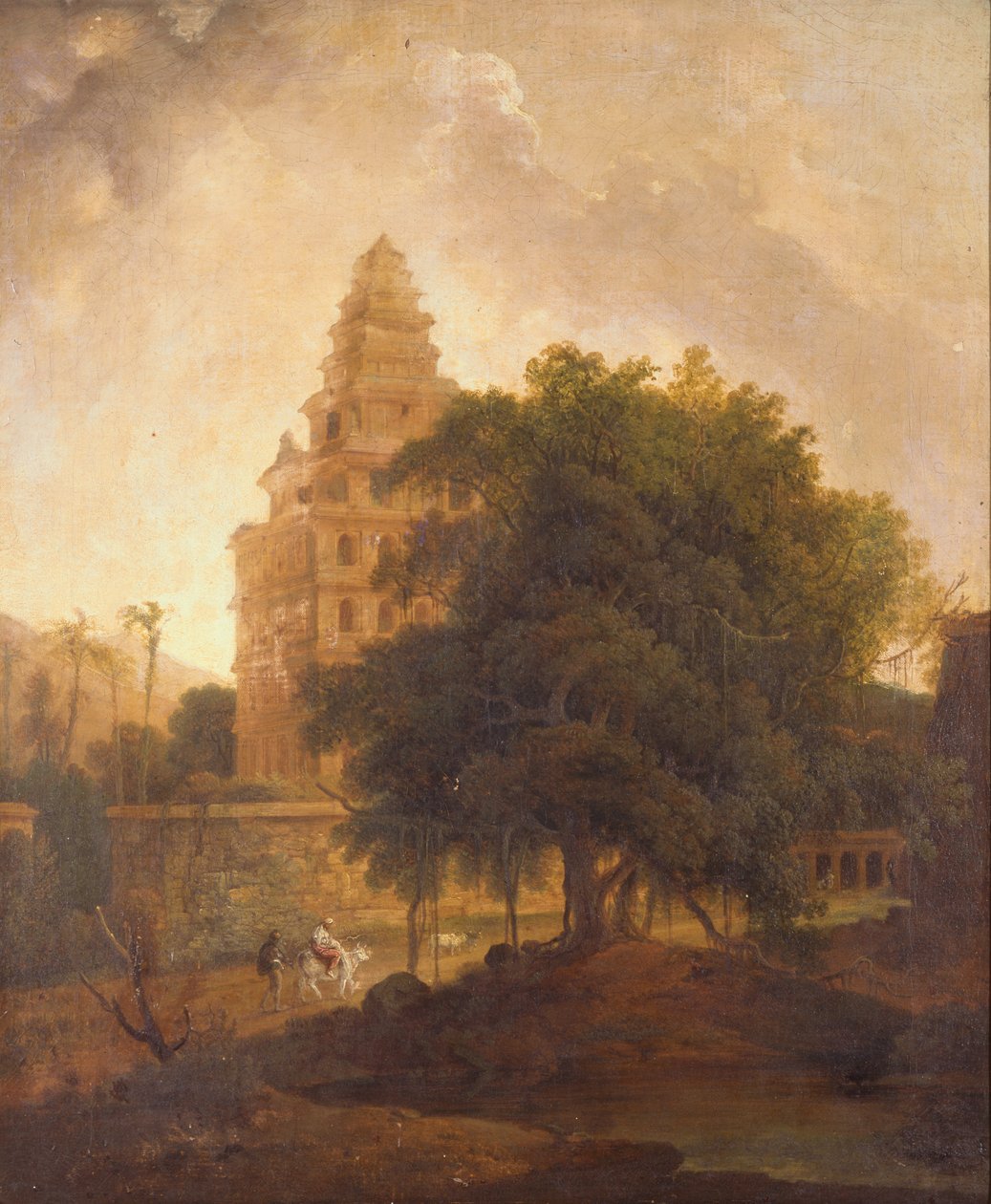 Kalyan Mahal, Gingee, Tamil Nadu tarafından Bir Yolda Yolcular by Thomas Daniell