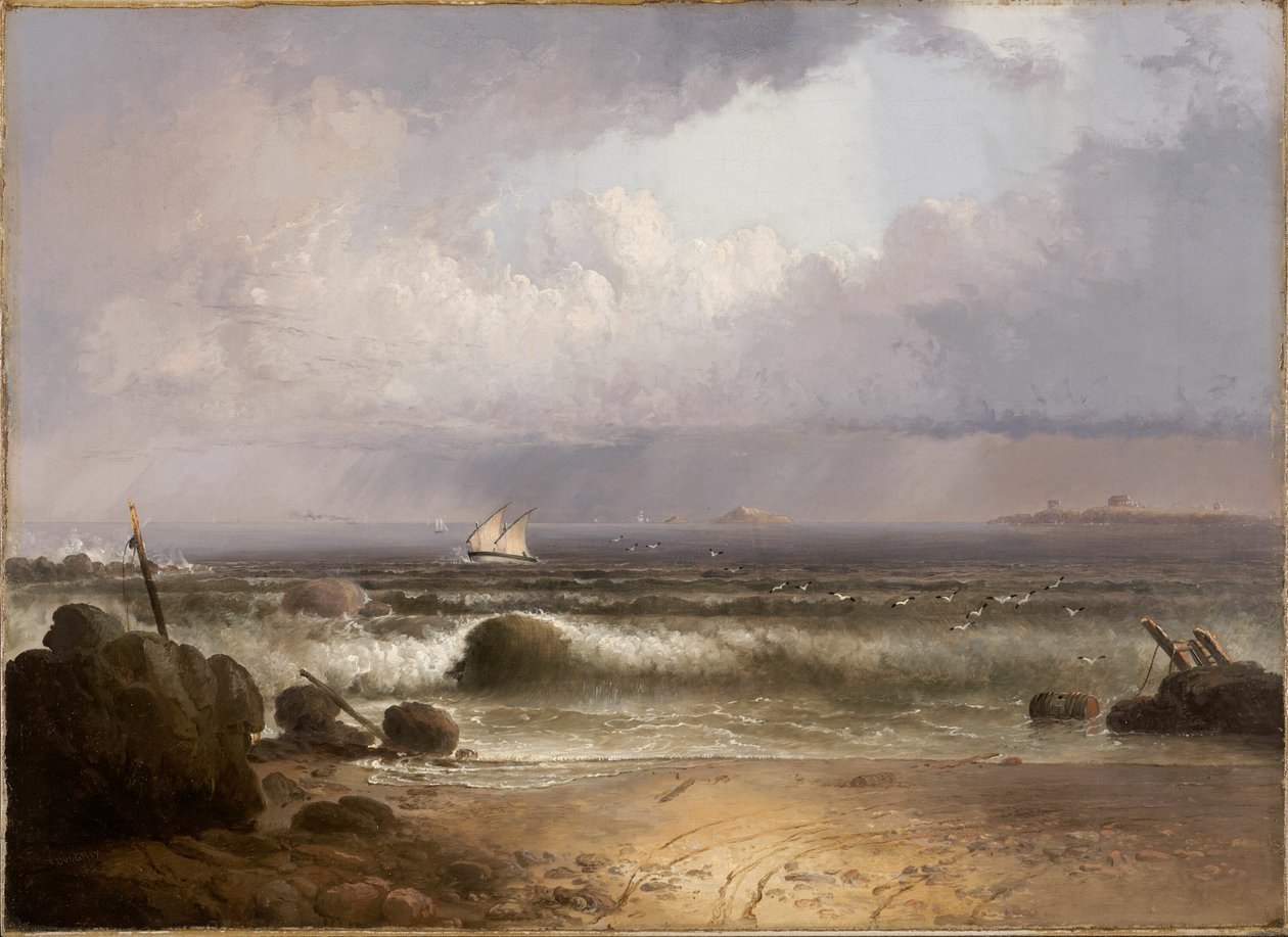 Yaz Duşu ile Gelen Squall Nahant Plajı, 1835. by Thomas Doughty