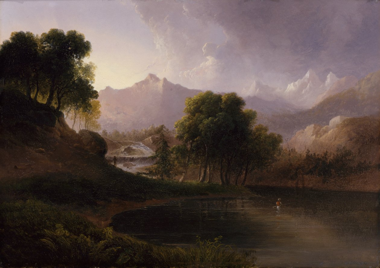 Dere ve Dağlarla Peyzaj, 1833. by Thomas Doughty