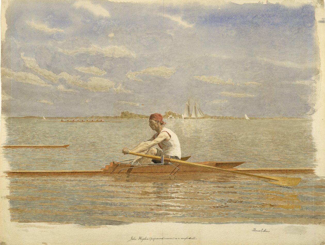 John Biglin Tek Kafatasında, yak. 1873. by Thomas Eakins