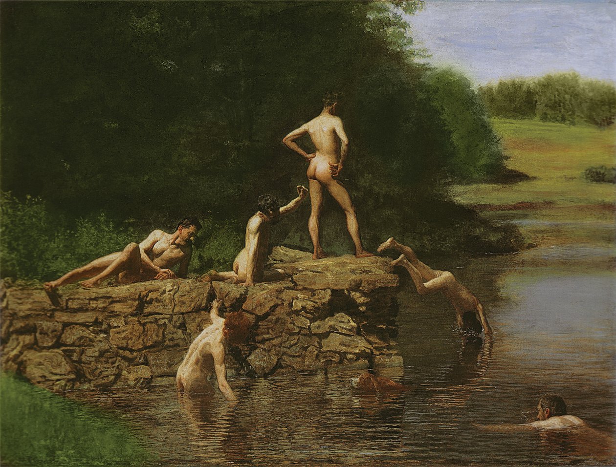 Yüzme Deliği, 1885 by Thomas Eakins