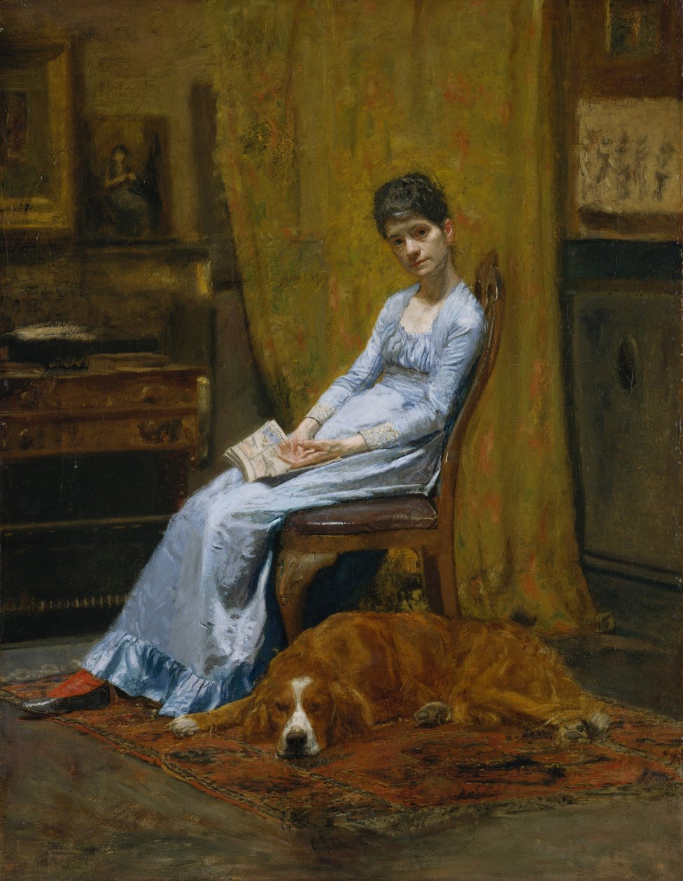 Sanatçının Karısı ve Pasör Köpeği, c.1884-89 by Thomas Eakins