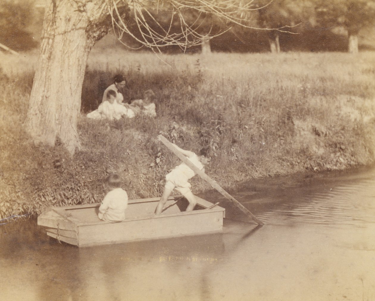 Derede Oynayan İki Çocuk, 4 Temmuz 1883, 1883. by Thomas Eakins