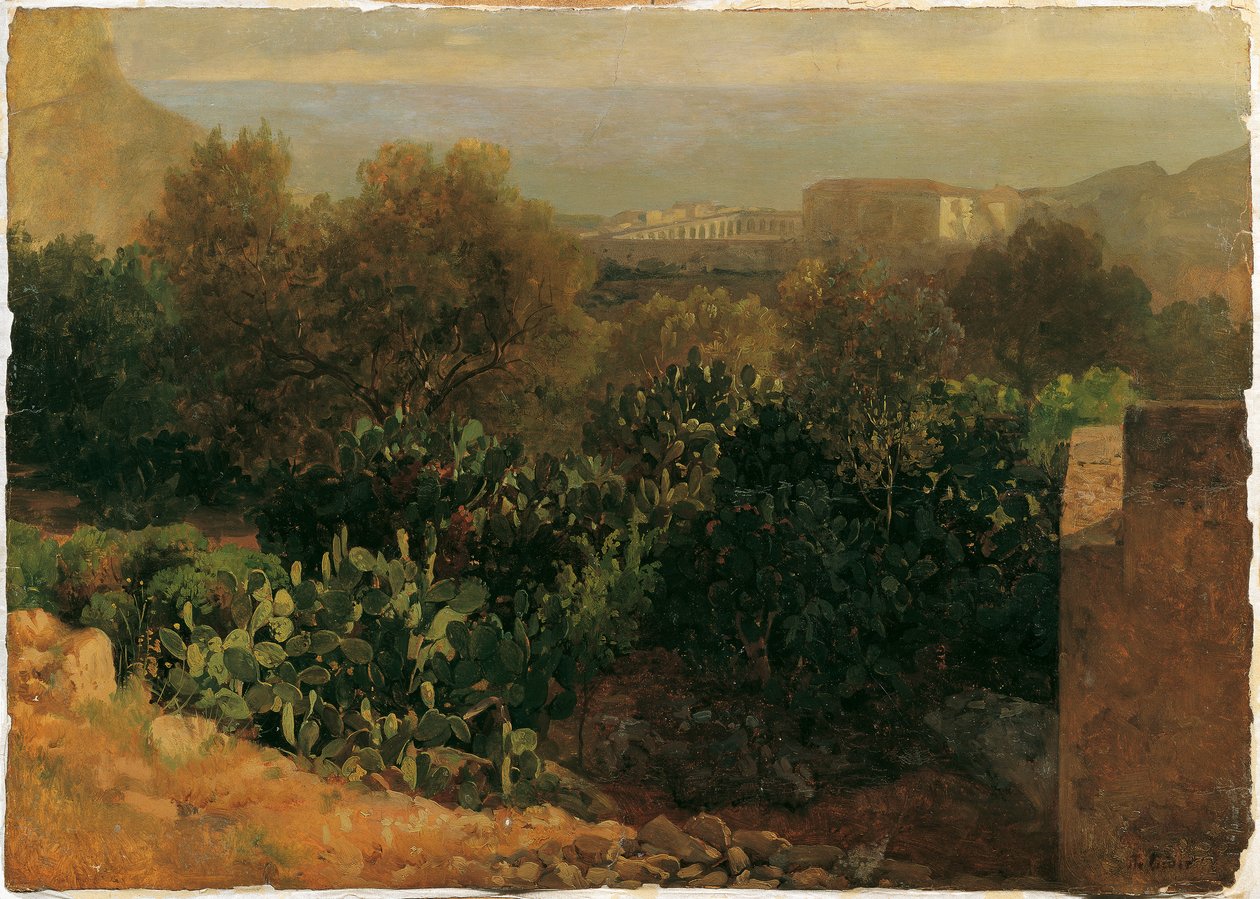 Kaktüsler ile güney manzara by Thomas Ender