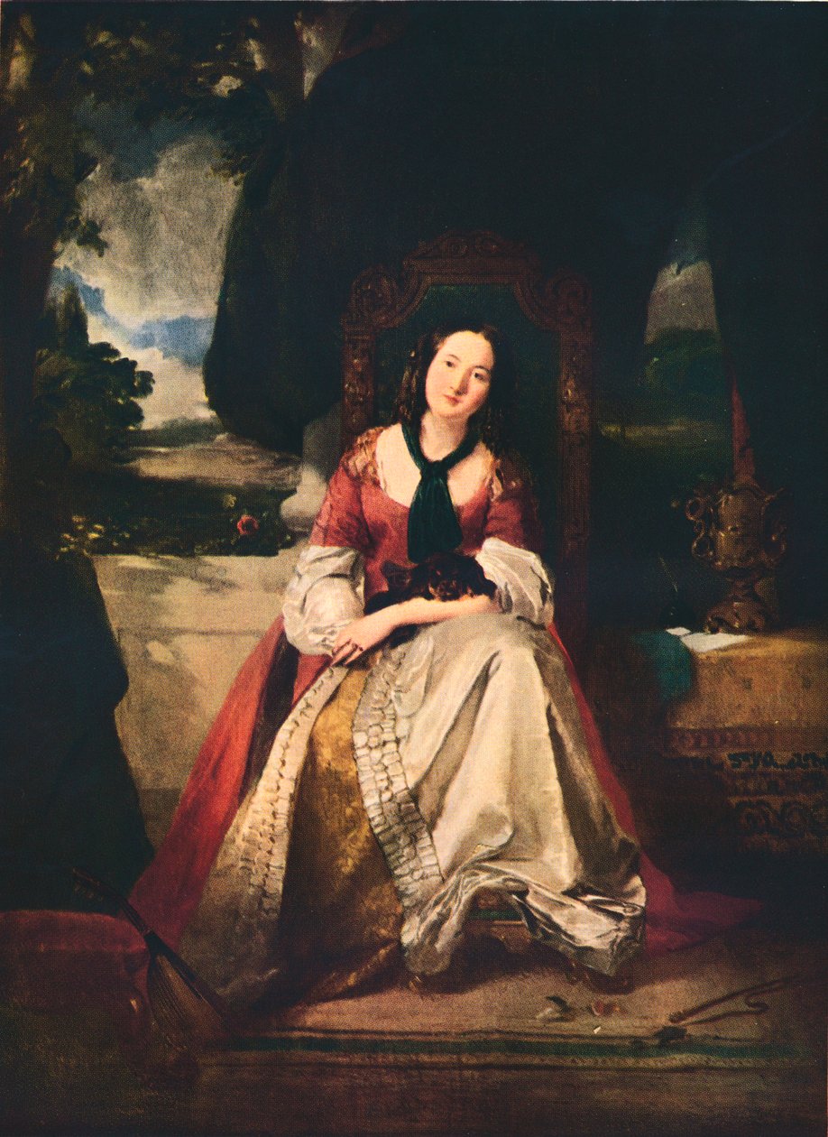 Süslü Elbiseli Bir Kadın, c1846-1900, 1937 by Thomas Faed