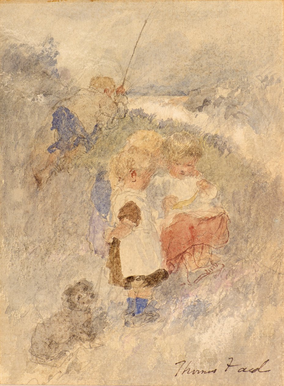 Çocuklar Balık Tutma by Thomas Faed
