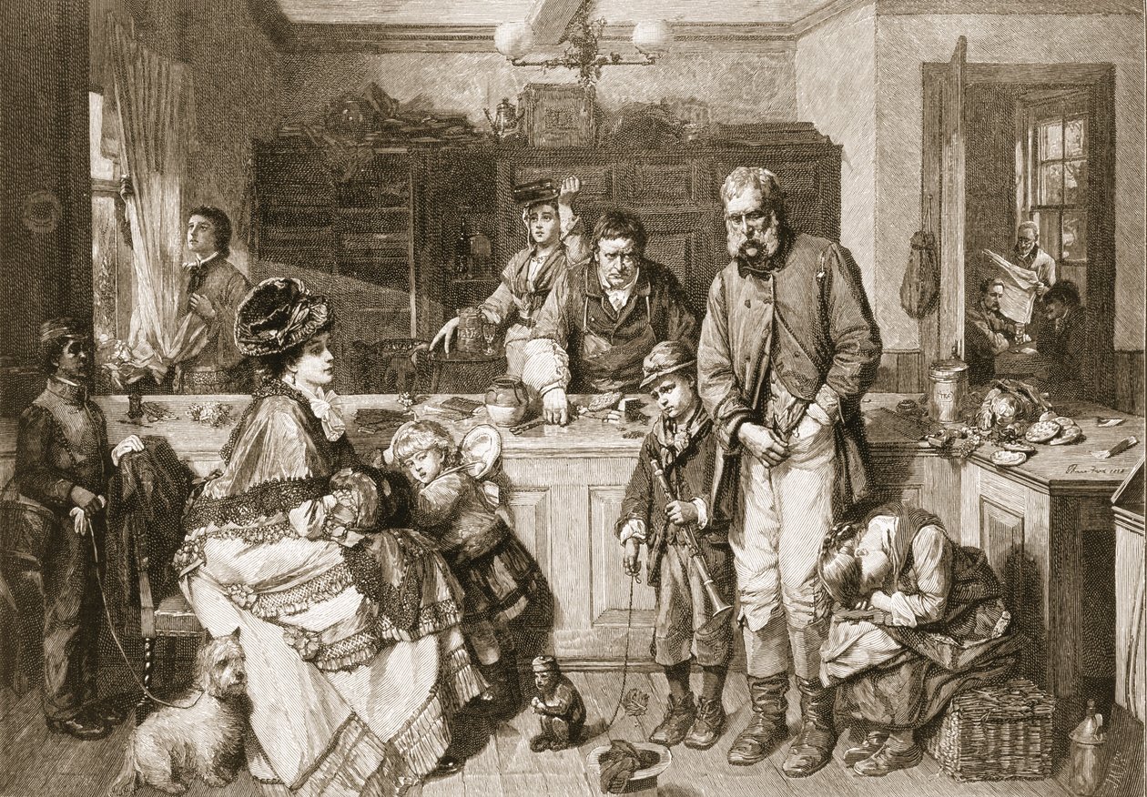 Elden Ağza - Dilenmeyen Az Kişidendi, meyhane. 1879. by Thomas Faed
