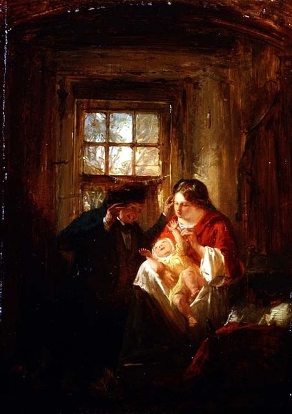 Anne Sevinci (panelde yağ) by Thomas Faed
