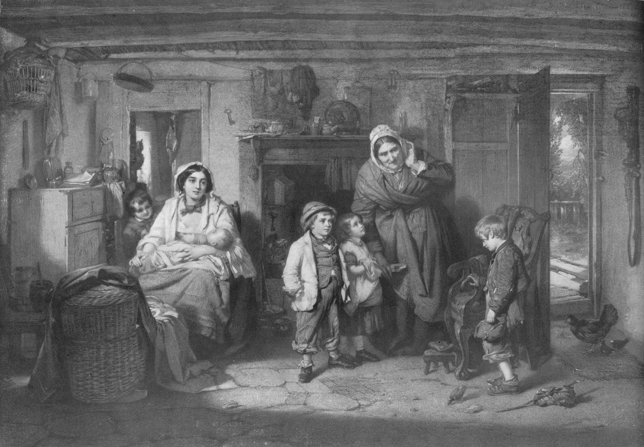 Mitherless Bairn, c1893, 1911 by Thomas Faed
