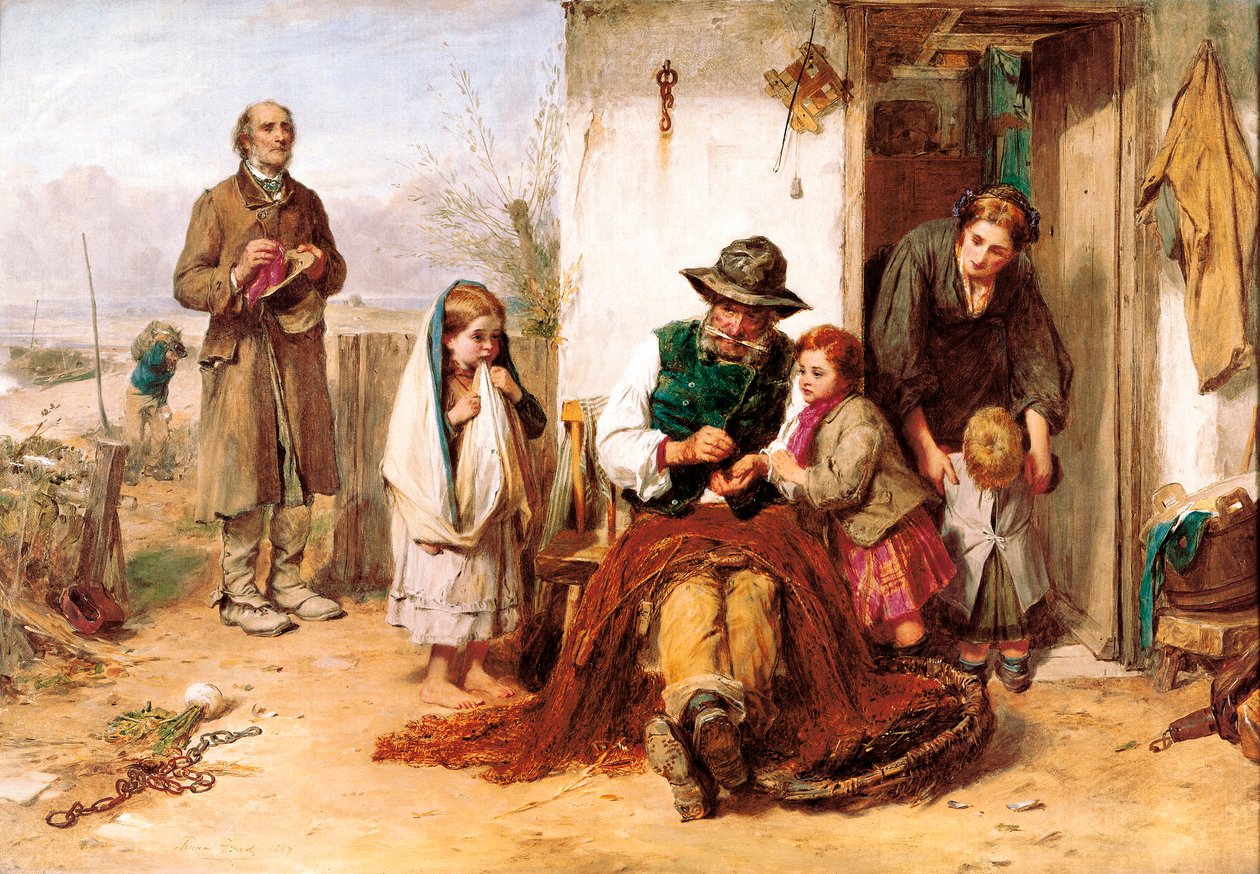 "Yoksulun, yoksulun dostu" tablosu Thomas Faed (1826-1900) by Thomas Faed