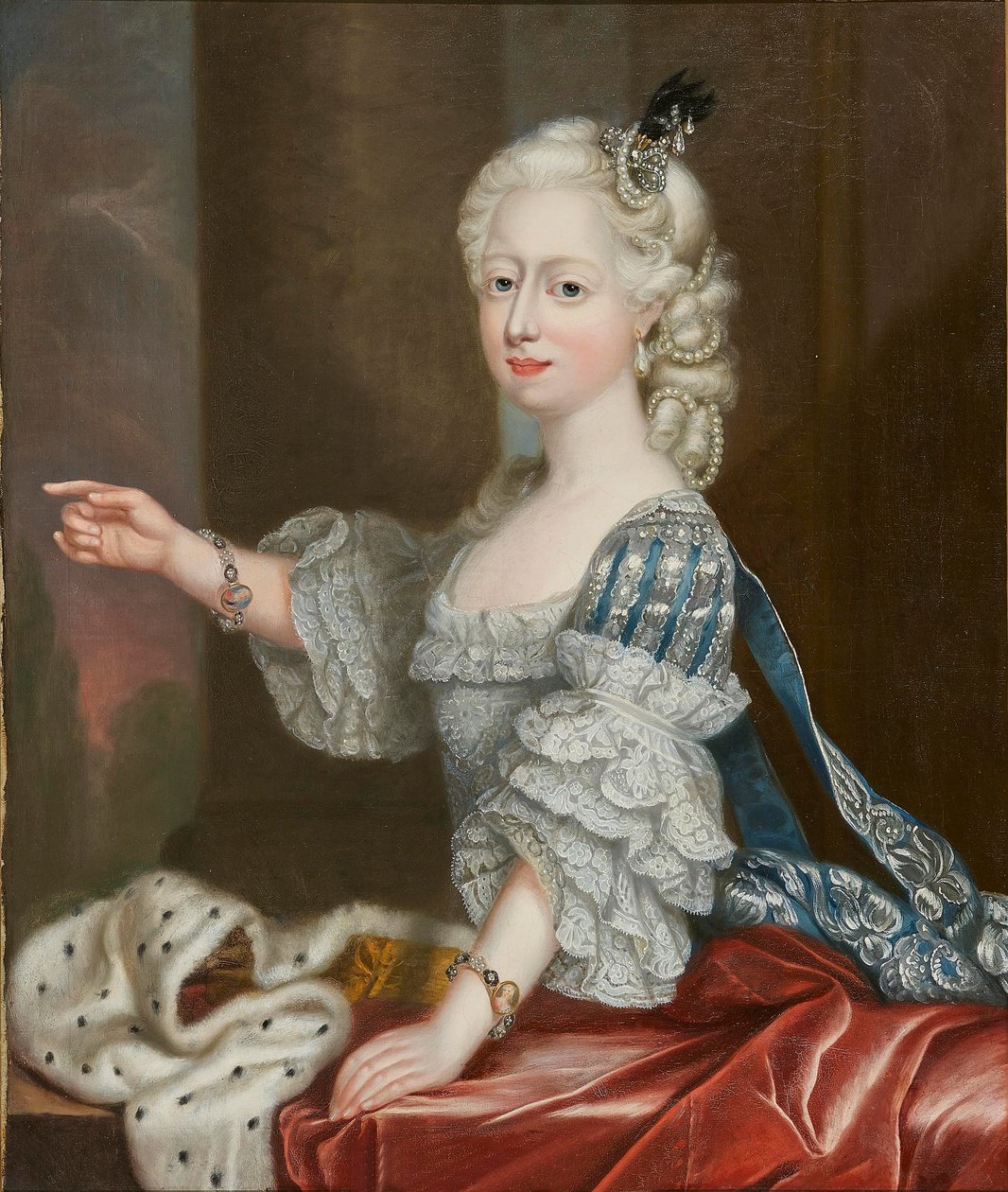 Büyük Britanya 1737-1813 Prensesi Augusta Frederica, Brunswick-Wolfenbuttel düşesi. by Thomas Frye