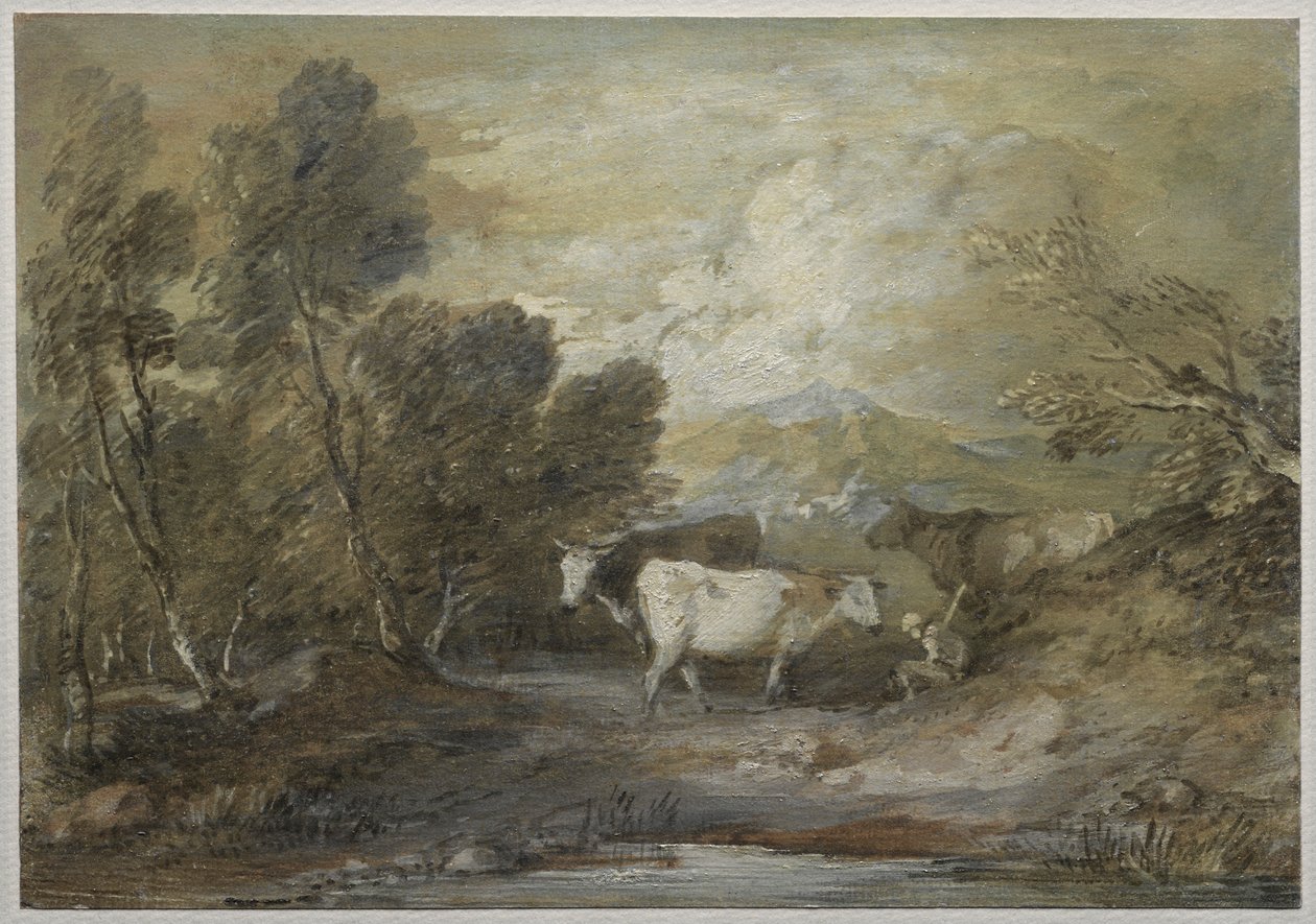 Bir Yayla Havuzunun Yanında Üç İnekli Bir Çoban, 1780