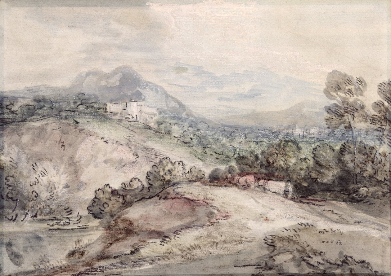 Tepelik Bir Manzara by Thomas Gainsborough