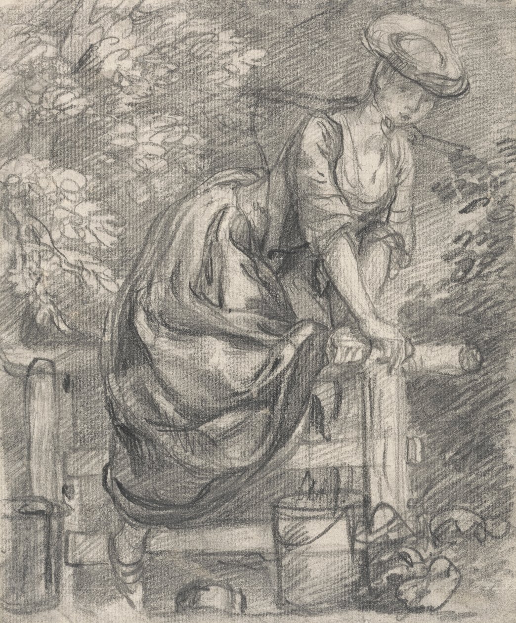 Kaldırıma Tırmanan Bir Sütçü Kız by Thomas Gainsborough