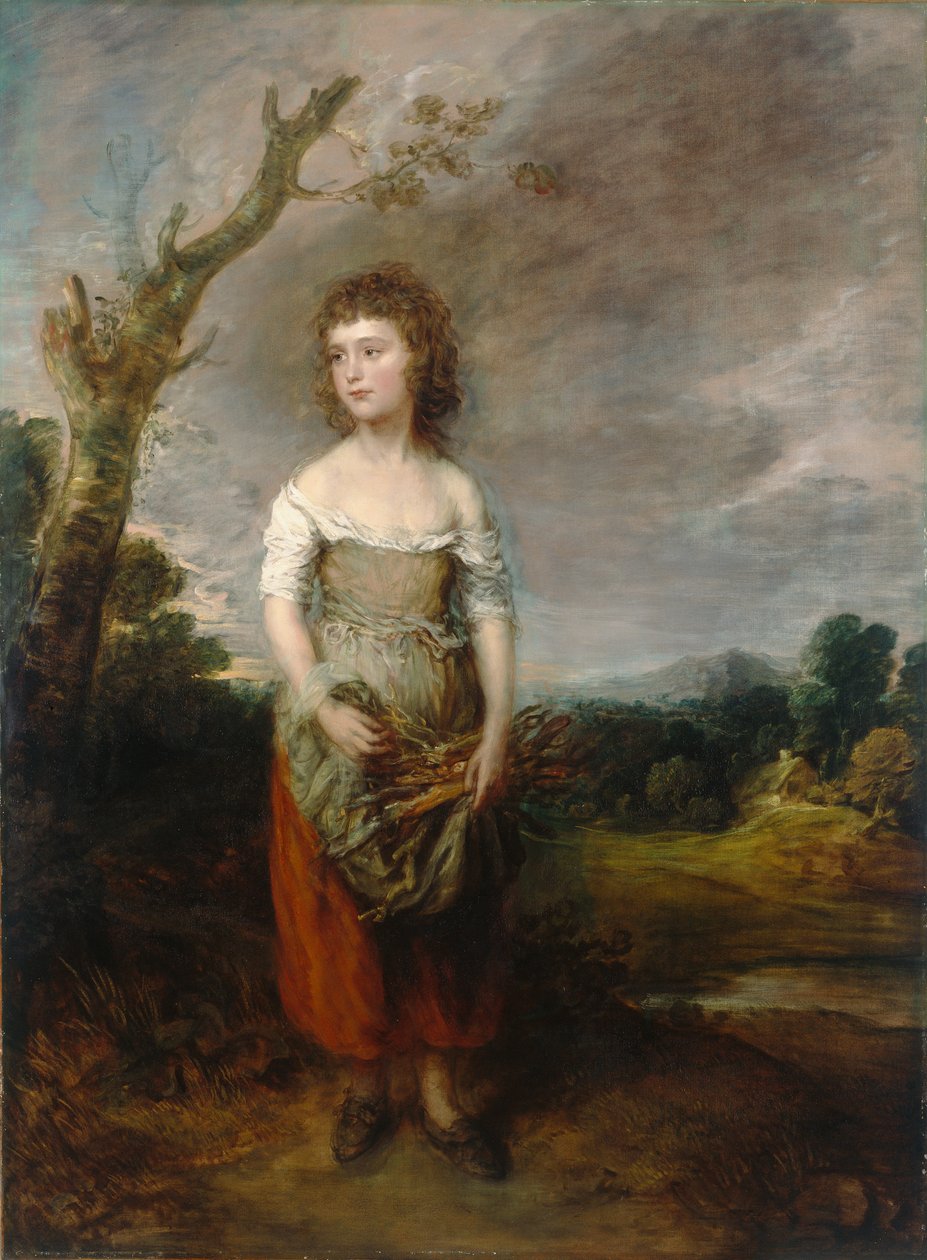 Ormanda İbne Toplayan Bir Köylü Kızı by Thomas Gainsborough