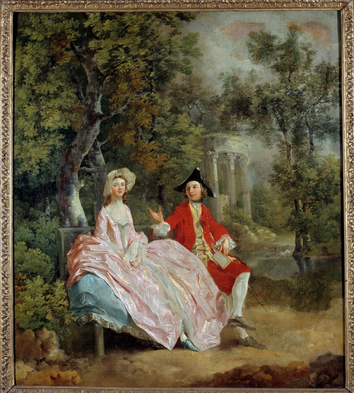 Bir parkta konuşma: Thomas Gainsborough ve eşi Margaret Painting, Thomas Gainsborough (1727-1788) 1746 Sun. 0,73 x 0,68 m - Parkta Konuşma: Thomas Gainsborough ve gelini Margaret. Thomas Gainsborough (1727-1788) tarafından yapılan boyama by Thomas Gainsborough