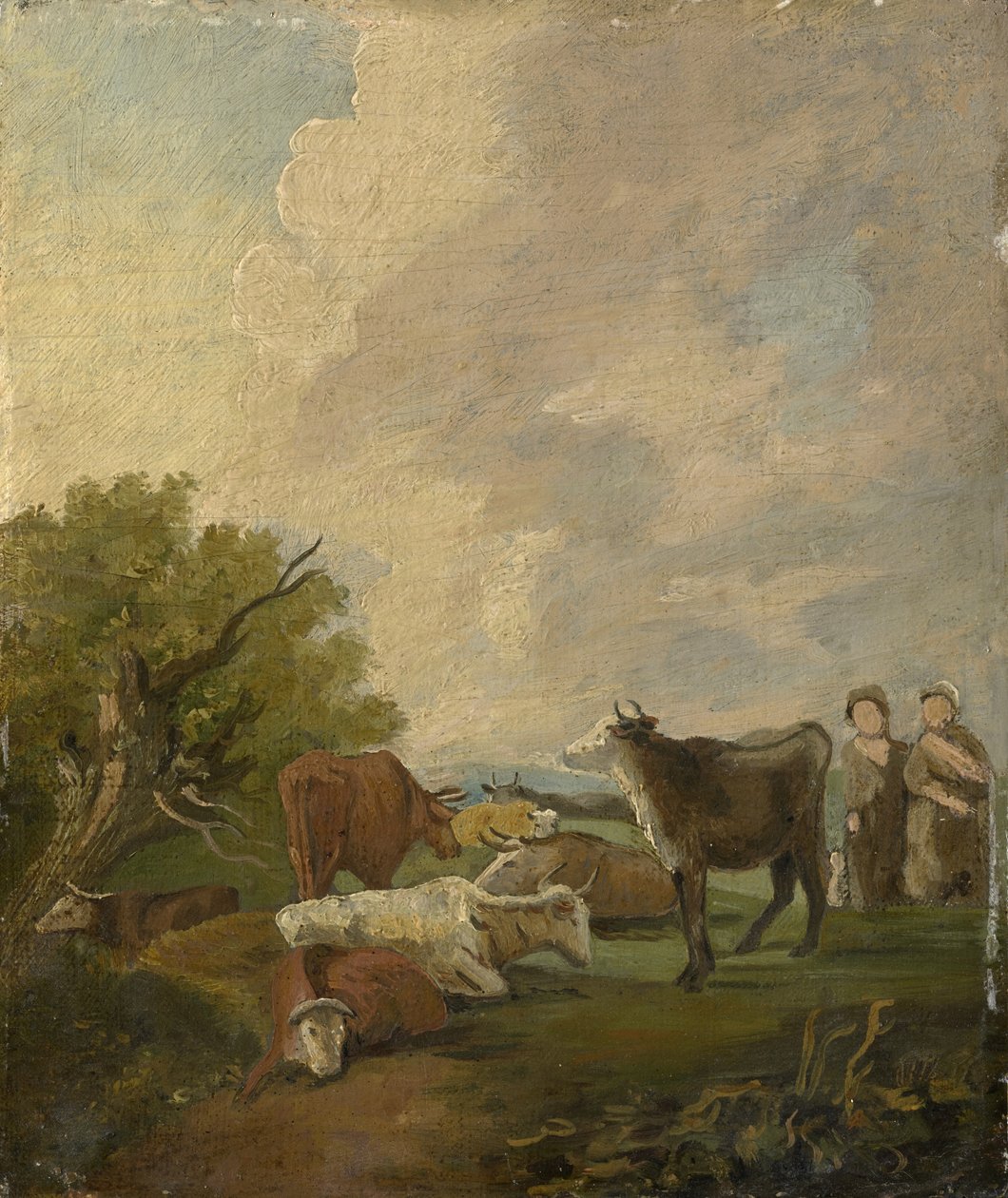Bir manzarada rakamlar ve sığırlar by Thomas Gainsborough