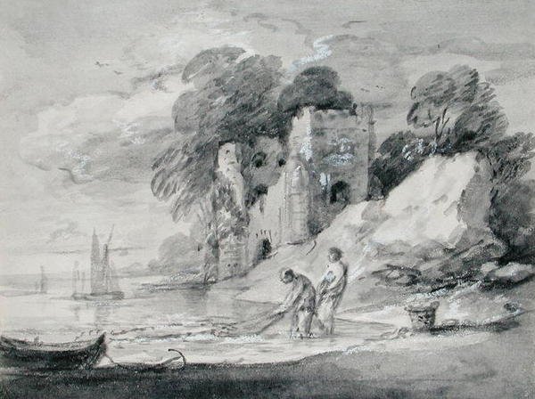 Seine ağının çekilmesi by Thomas Gainsborough