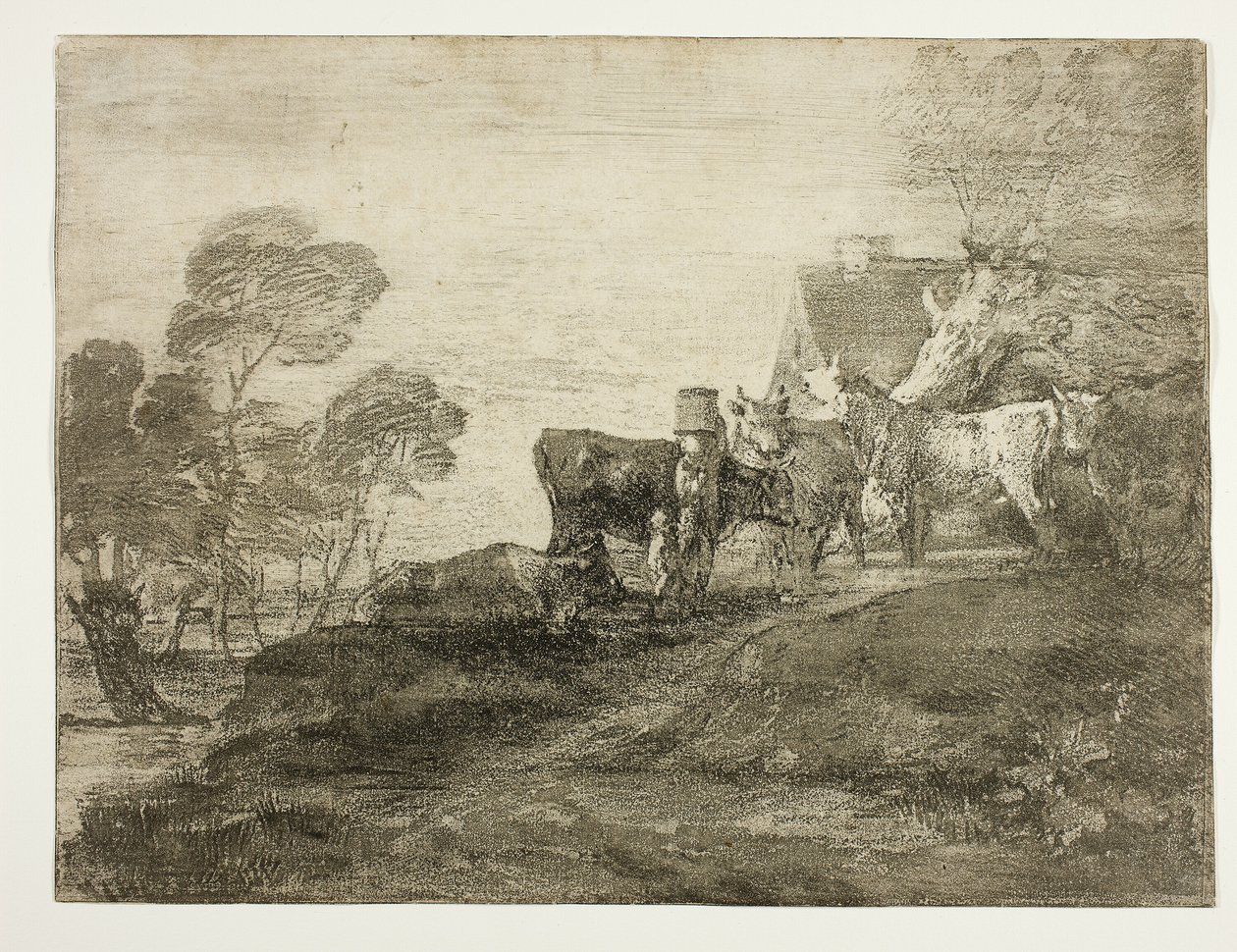 Bir Kulübenin Yanında Sığır ile Manzara by Thomas Gainsborough