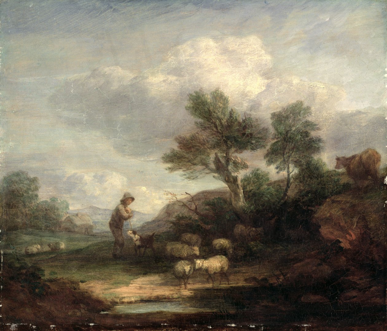 Koyunlu Manzara (tuval üzerine yağlı boya) by Thomas Gainsborough